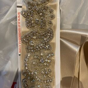 Embellished ribbon bridal sash